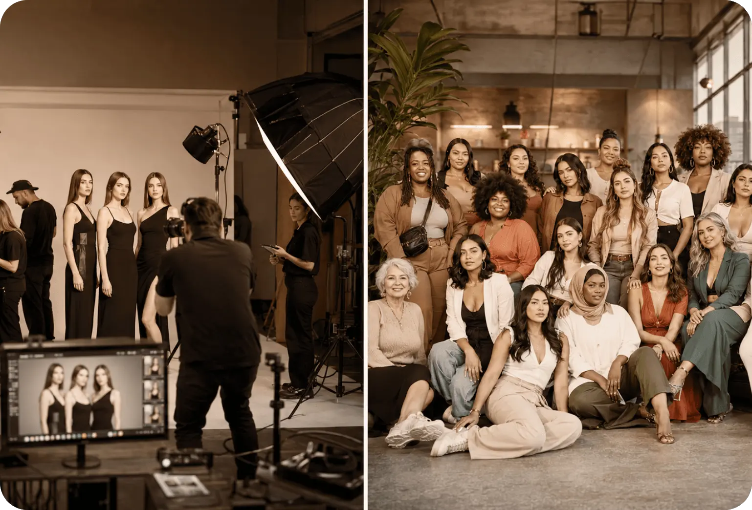 Model Diversity: traditional studio shoots vs NeoModel